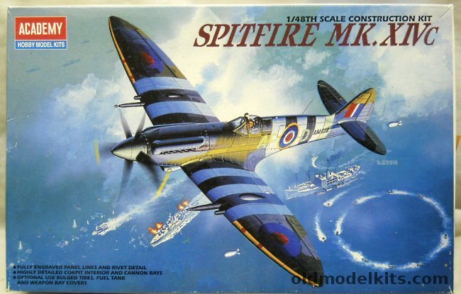 Academy 1/48 Spitfire MK.XIVc With KMC Update Set / Squadron Canopies - (Spitfire XIVc), 2157 plastic model kit